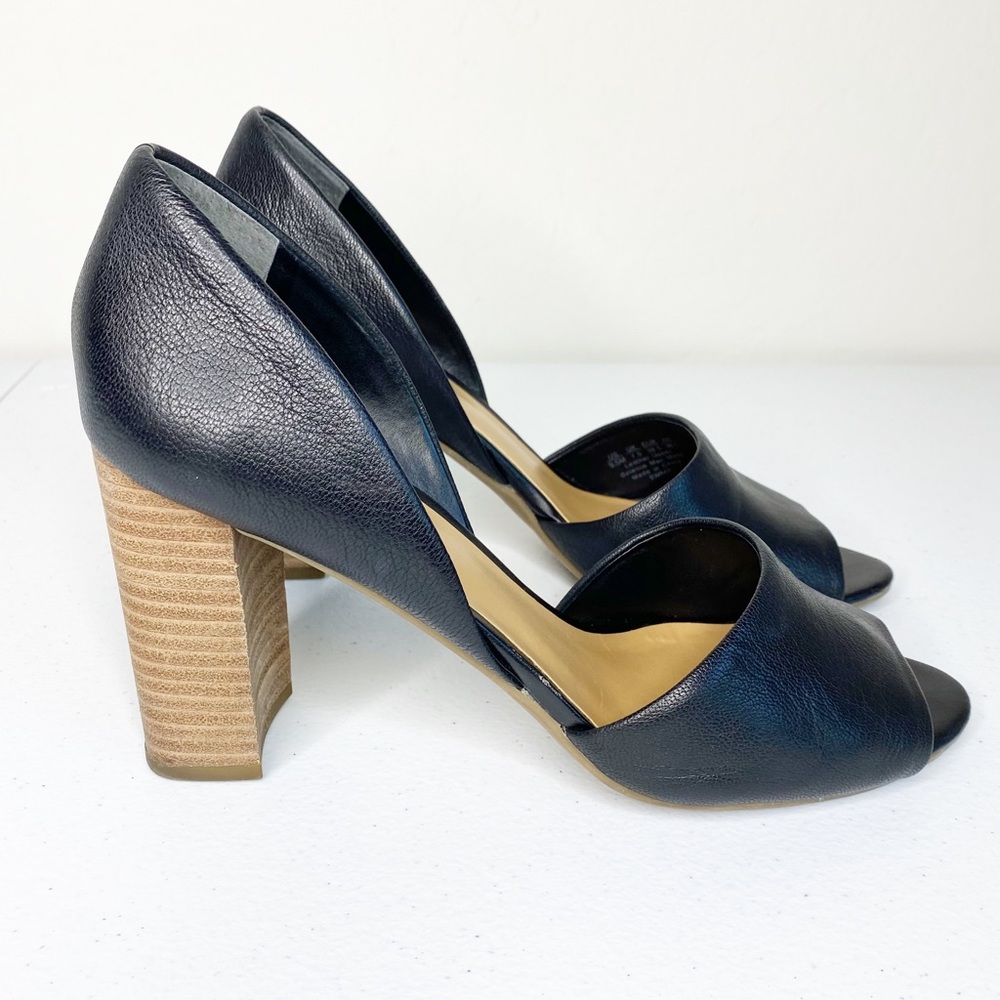 Franco Sarto Emma D’Orsay Stacked Heel Black Size 9.5
